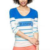 WOMENS STRIPED LONG SLEEVE T SHIRT