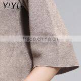 Fashion Women Loose Three-fourths Sleeve Turtleneck Cashmere Pullover thumbnail-5