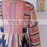 Hand Crafted Kantha Jacket in Beautiful Vintage Color Print ~ Large thumbnail-4