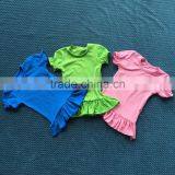 QL-389 Soild Color Short Sleeve Ruffle Top Baby Shirt 2016 thumbnail-1