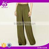 2017 China Spring Hot Selling Brand Quality Womens Wide Leg Crepe Chino Pants thumbnail-1