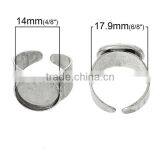 Copper Rings Blanks Round Disc Antique Silver Cabochon Settings 17.9mm Ring Setting thumbnail-2