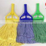 High Quality Colorful Washable Cleaning Cotton Mop Looped Ends Cotton Wet Floor Cleaning Mop Head thumbnail-1