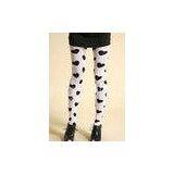 White Heart - Shape Patterned Wool Tights For Autumn , Winter