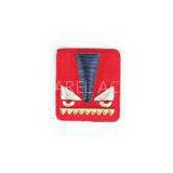 Rectangle School Embroidered Blazer Badges , Red Custom Blazer Patches