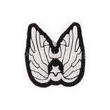 Silver Engle Wings Embroidered Name Badges For T - Shirt , Embroidered Jacket Patches
