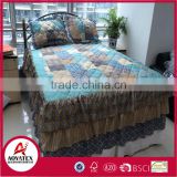 100 polyester microfiber bedding set,patchwork quilt flower pattern with low price