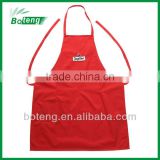 Hot sale! red cotton promotional kitchen apron with logo and pocket