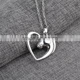 Horse Heart Horse's Head Pendant Necklace Mares Necklace Silver Horse Heart in Love Charm thumbnail-3