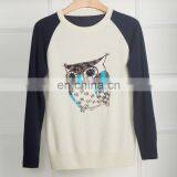 2016 High Quality Women Computer Jacquard Knitted Round Neck Wool Cashmere Sweater