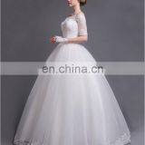 Off-shoulder Lace Wedding Dress A Line Slim Floor Length Bridal Gown thumbnail-4