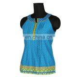 BLUE TANK TOP SHORT LENGTH COLLAGE WEAR LATEST DESIGN