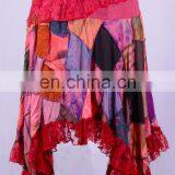 Vintage Net & Patchwork Colorful Boho Maxi Skirt HHCH 130 B
