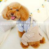 Pet Dog Kitty Plaid Shirt Suspender Trousers Jeans Four Feet Teddy Puppy Clothes thumbnail-6