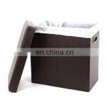 Customized Modern Home Furniture Leather Folding Laundry Basket Stool thumbnail-2
