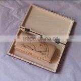 Dark Stain Finished Hinge Lid Wooden Wallet Box,black Color Wood Gift Box for Wallet Quality Choice thumbnail-3