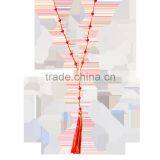 China Latest Beaded Tassel Necklace, Long Pendant Necklaces for Girls thumbnail-5