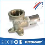 Wholesale DZR HPB58-3A pex pipe coper fitting female threaded elbow with base