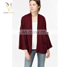 Plus Size No Button Cashmere Cardigan Sweater With Tie for Women thumbnail-1