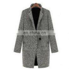 2021 Amazon Hot Sale New European Style Houndstooth Coat for Autumn and Winter, Slim Thick Woolen Coat, Woolen Coat thumbnail-3