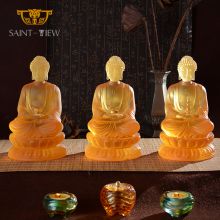 SAINT-VIEW Liuli Buddha Statue Three Precious Sakyamuni