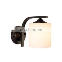 American Living Room Simple Fabric Bedroom Bedside Lamp Creative Wall Lamp Wrought Iron Single Head Wall Lamps thumbnail-1