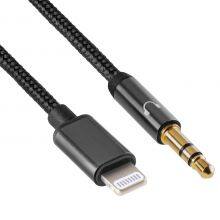 Nylon Braided MFi Lightning to 3.5mm Headphone Jack Male Adapter Car Aux Audio Cable for IPhone 12/13 Pro Max