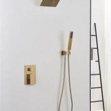 Shower Set Wall Mounted Ultra Thin Rainfall Showerhead 20x20cm Sanitary Shower System thumbnail-2