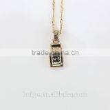2015 Yiwu Simple Design Jewellery Hot Sales Brass Chain Gold Plated Pendant Necklace thumbnail-3