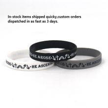 Wholesale Souvenir Rubber Bands Printed Silicone Wristband Cheap Promotion for Event thumbnail-2