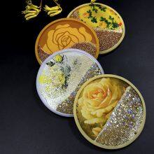 Customizable Acrylic Silicone Liquid Waterfall Quicksand Glitter Coffee Coaster Cup Mat Make Your Own Design-Sparkle Mats Pads thumbnail-3