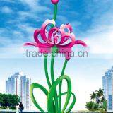 Modern Large Abstract Arts Stainless Steel Water Lily Sculpture for Garden Decoration thumbnail-1