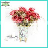 55cm 7 branches gold rose artificial flower wreath