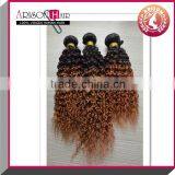 Hot sale remy fasion brazilian two tone ombre kinky afro hair extension