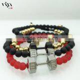 High End Quality Accept 3d Jewelry Dumbbell Beads Men Bracelet 316L Stainless Steel Material Provide Sample Summer Man Bracelet thumbnail-6
