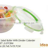 6L Plastic Salad Container With Lid, Colander,dip Bowl and Cover thumbnail-3
