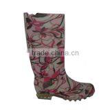 Fancy Flower Print PVC Rain Boots Women,OEM High Quality Water Shoes,eco-friendly Plastic Working Boots thumbnail-1