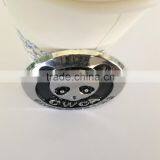 3D Colorful Chrome Panda Car Round Grille Logo Emblem Badge thumbnail-4