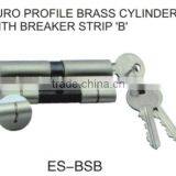 EURO PROFILE BRASS CYLINDER WITH BREAKER STRIP 'B' thumbnail-1