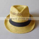 Summer Beach Hand Knitting Paper Straw Hat Straw Cap Fedora Hat thumbnail-2