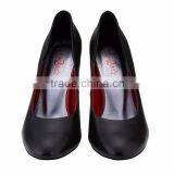Top Quality Dress Ladies Round Toe Shape Classic Breatheable PU Lining Comfortable Black Sheep Skin Pump Shoes thumbnail-2