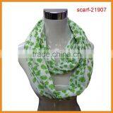 Floral Scarf With Green Color,spring Scarf Infinity Design