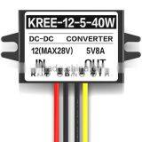 DC-DC (8-28v) 24v 12v to 5V 7A 8A Power Converter/Voltage Regulator 40W With IP67 Plastic Box Wateproof