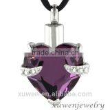 Amethyst Stone 316l Stainless Steel Urn Cremation Ashes Pendant