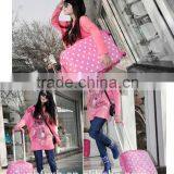 2015 China Factory Lovely Pink Wave Point Printing Luggage for Girls ,ABS /PC Light Luggage thumbnail-5