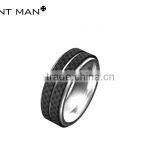 Black Carbon Fiber Tungsten Ring With Comfort Fit Inside Fashion Carbon Fiber Jewellery Cheap 2016 Tungsten Carbide Rings thumbnail-3