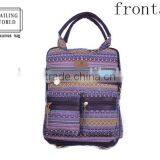Fashionable Canvas Laptop Backpack With Handle and Shoulder Straps thumbnail-1