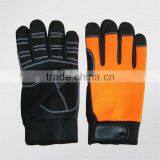 Synthetic Leather Palm Spandex Back Mechanic Glove thumbnail-1