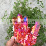 Large Red Flame Quartz Crystal Electroplating Crystal Cluster Rainbows thumbnail-1