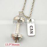Weightlifting Barbell Weakness Is a Choice Charms Sports Gym Necklace thumbnail-5